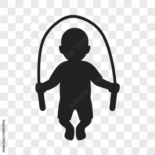 Silhouette of a Person Jumping Rope Excercising for Fitness and Health