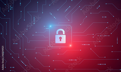 Cyber security technology concept , Shield With Keyhole icon , personal data , vector illustration.	
