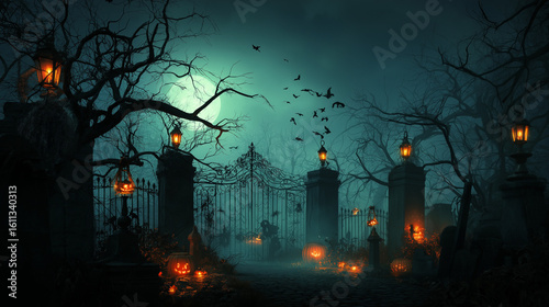 halloween night in the woods, Halloween background