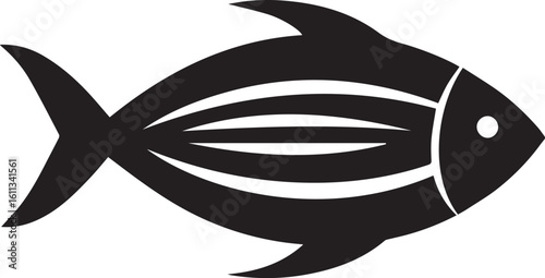 Minimal Black Fish Logo Vector – Silhouette Icon for Seafood and Fishing Brand Design