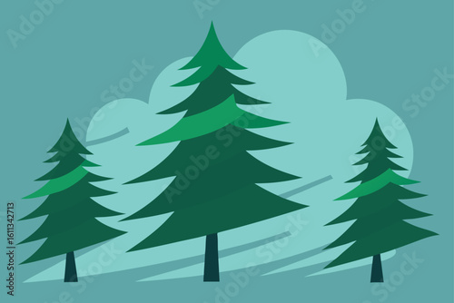 pines swaying in windstorm