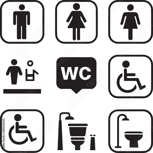 Restroom and Accessibility Signage Public Facility Indicators
