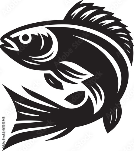 Minimal Black Fish Logo Vector – Silhouette Icon for Seafood and Fishing Brand Design