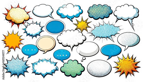 Collection of comic book speech bubbles