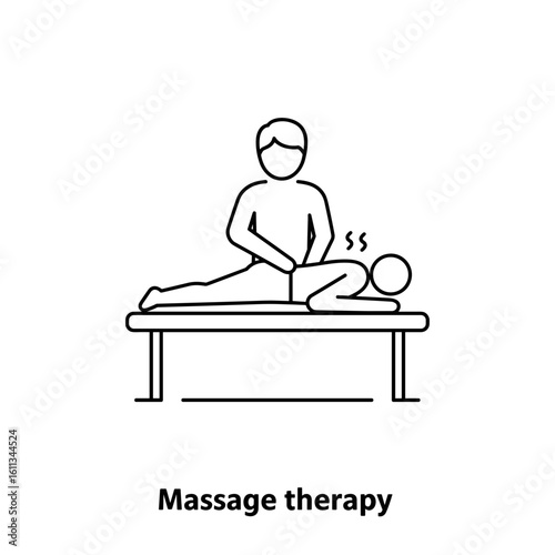 Massage therapy session with a practitioner assisting a patient on a treatment table