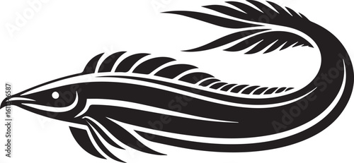 Minimal Black Fish Logo Vector – Silhouette Icon for Seafood and Fishing Brand Design