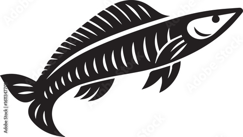 Minimal Black Fish Logo Vector – Silhouette Icon for Seafood and Fishing Brand Design