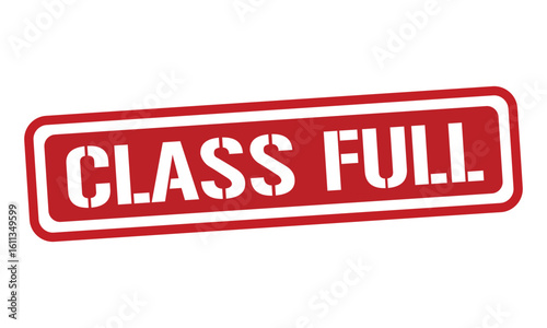 CLASS FULL red stamp text vector, rubber stamp