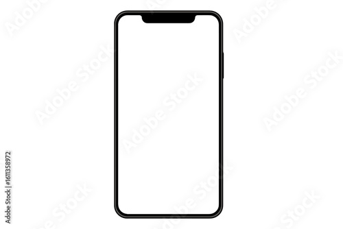 Modern smartphone mockup template blank screen mobile phone vector illustration device frame outline black border technology design presentation app ui ux