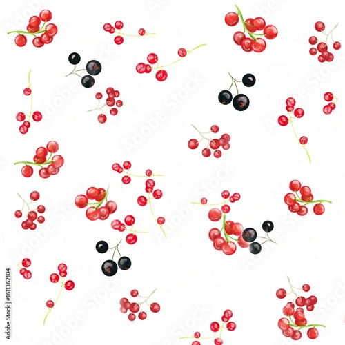berries, pattern, set of berries, summer, food, vegetarian, bright, currant, 