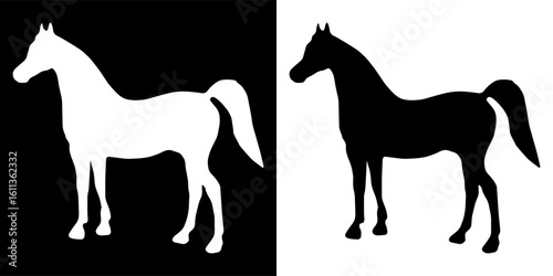 horse icon vector, silhouette icon