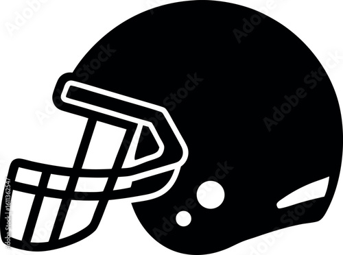 american football helmet silhouette vector illustration, american football helmet black symbol