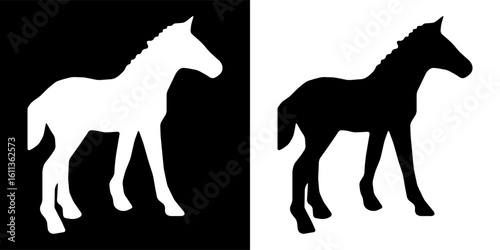 horse icon vector, silhouette icon