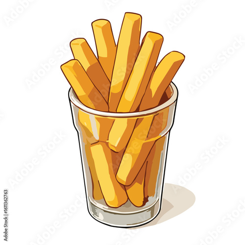 French Fries in Glass Cup	