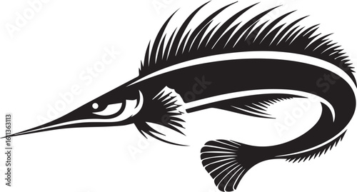 Black Fish Silhouette Vector Logo – Sea Animal Icon for Fishing, Marine, and Seafood Brands