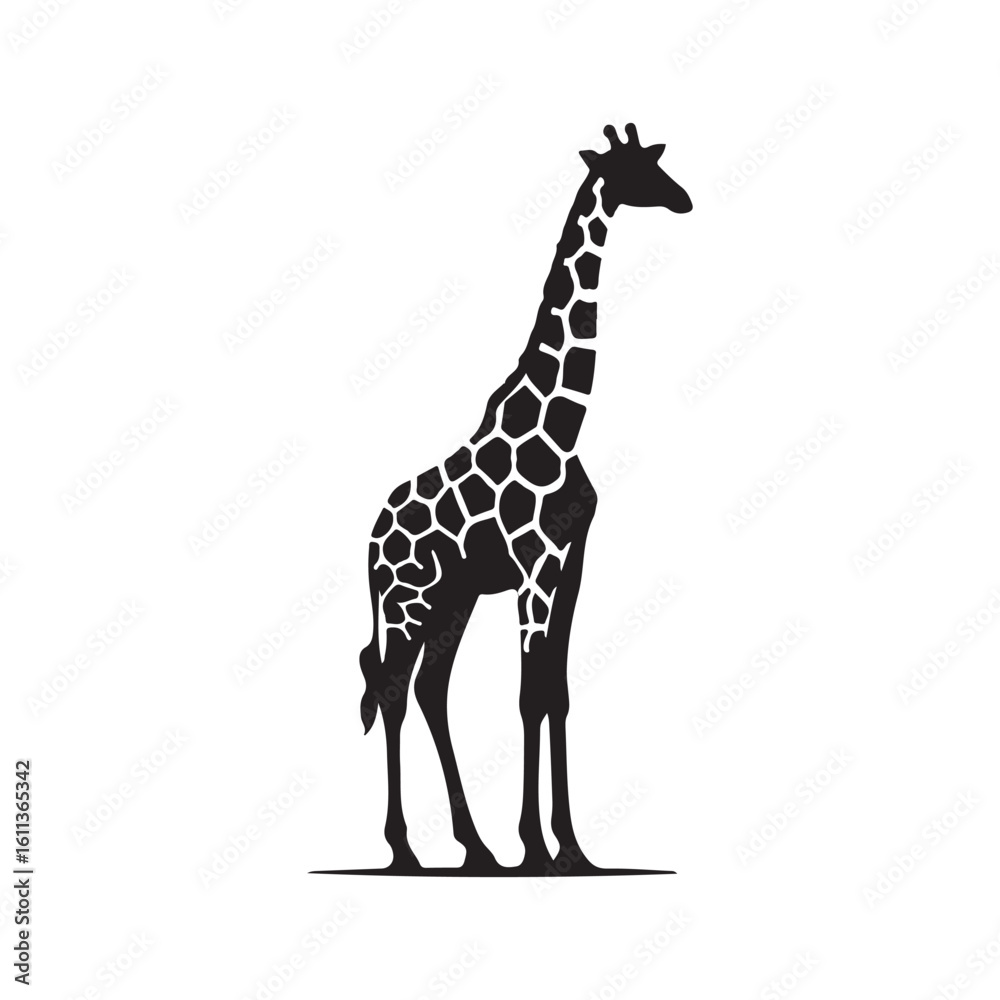 Obraz premium Animal giraffe silhouette on white background. Giraffe icon sign vector illustration design