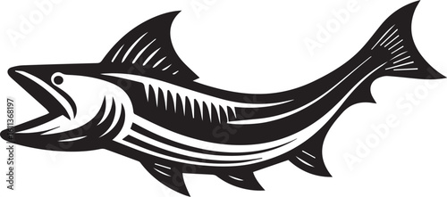 Black Fish Silhouette Vector Logo – Sea Animal Icon for Fishing, Marine, and Seafood Brands