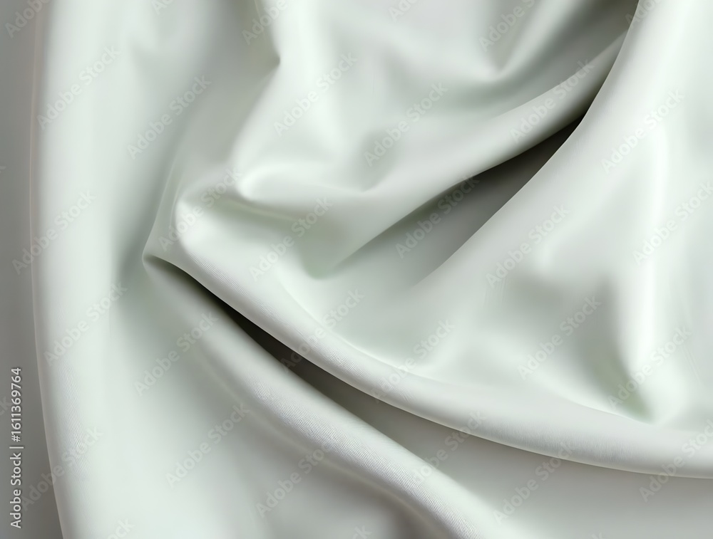 Obraz premium Pale Green Fabric Texture Elegant Draped Material Background for Design Projects