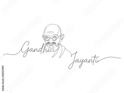 Mahatma Gandhi portrait calligraphy jayanti