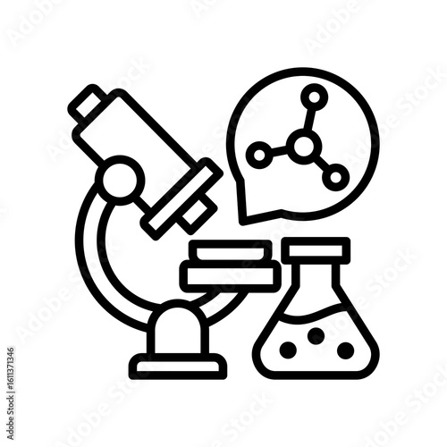 Nanotechnology line icon