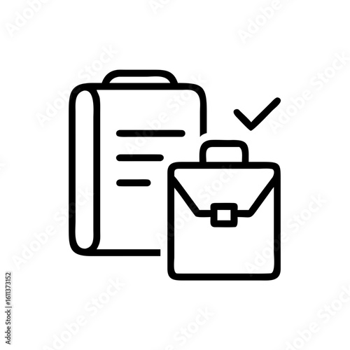 Successful business deal closure with checklist confirmation and briefcase signifying achievement and professional accomplishment