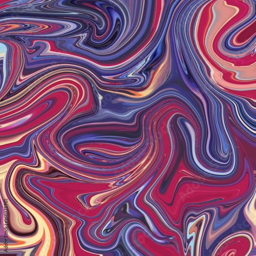 Bold red and violet marble texture swirls in a fluid abstract painting. Energetic movement with artistic vibrance. Marble, Red, Violet, Swirl, Energetic.