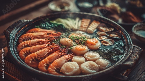Vibrant Seafood Platter Arrangement with Fresh Ingredients and Details