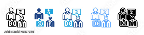 Bargaining icon sheet multiple style collection