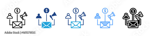 Emailing icon sheet multiple style collection