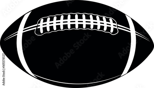 american football silhouette vector ,american football ball black icon