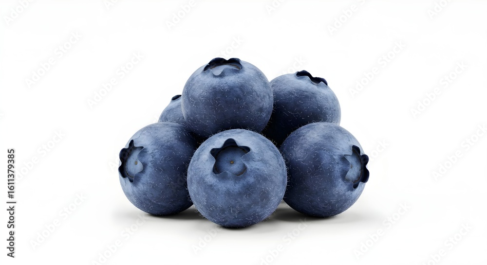 Obraz premium blueberries on white background,Plump and delicious blueberries, a perfect symbol of healthy and fresh produce.
