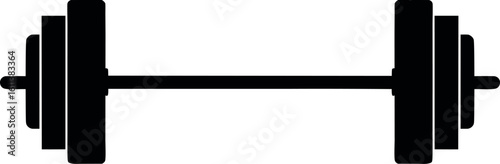dumbbell silhouette vector, barbell black symbol