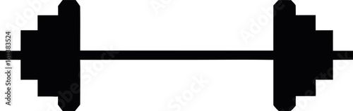 dumbbell silhouette vector, barbell black symbol