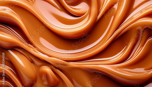seamless caramel texture with smooth flowing liquid dessert tempting background