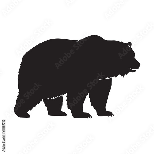 Black grizzly bear icon silhouette vector illustration design on white background