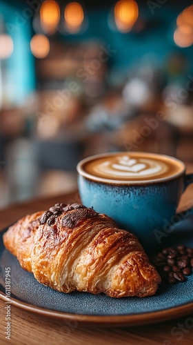 Decadent Coffee and Pastry Pairing with Chocolate Croissant Delight