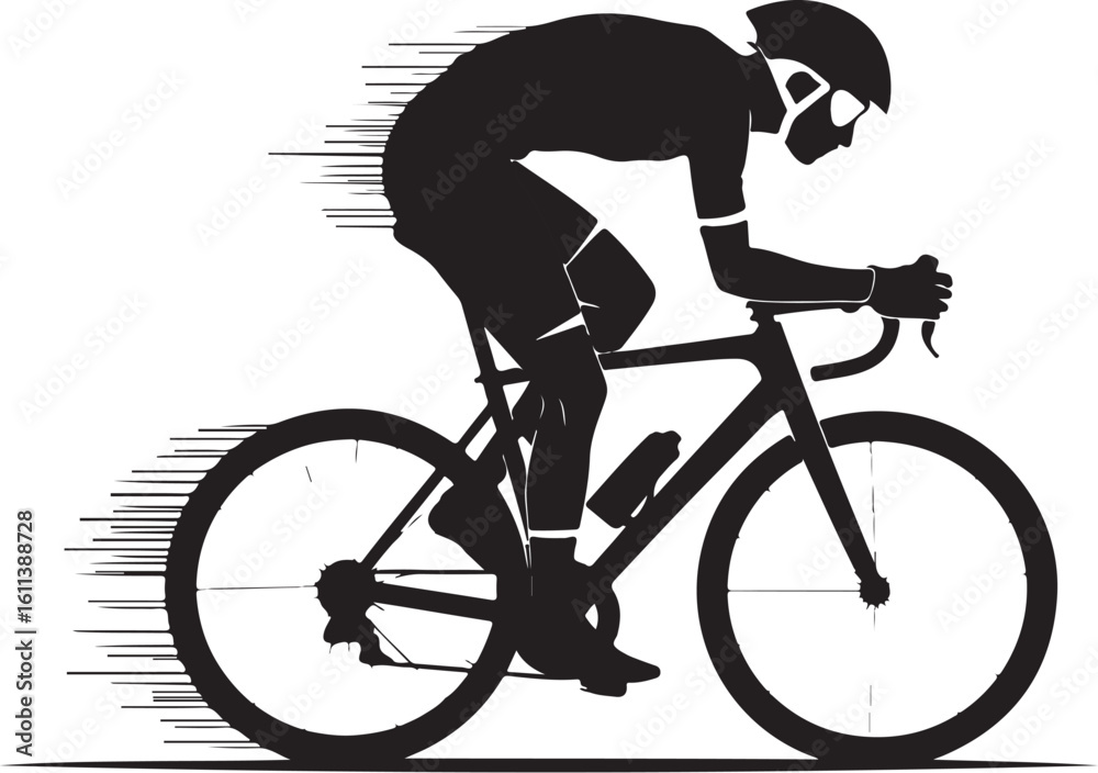 Fototapeta premium Road Biker Silhouettes for Adobe Illustrator