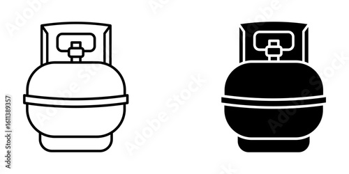  gas cylinders icon white on background