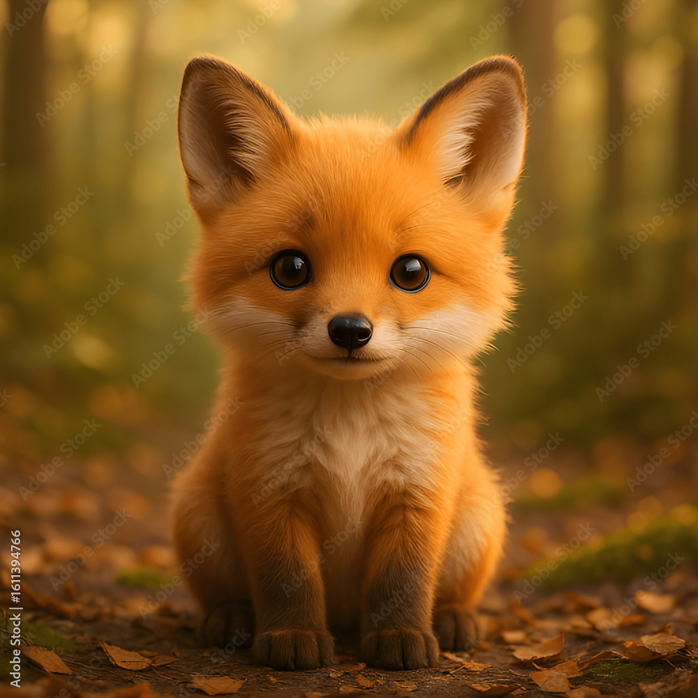 Obraz premium Red fox cub