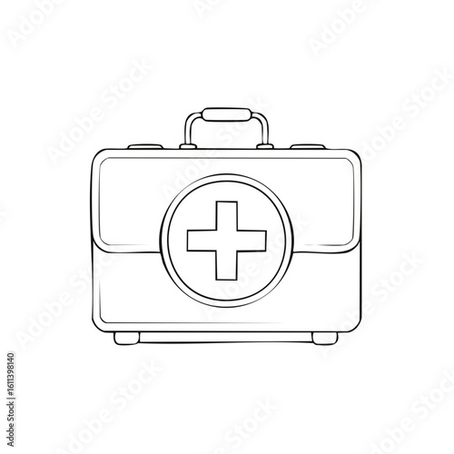 First aid kit illustration vector medical emergency health equipment toolbox