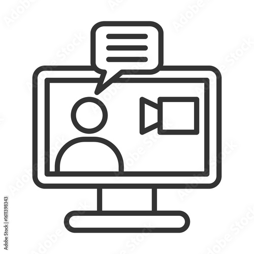 Live Streaming Icon Outline Style. Vector Illustration Design