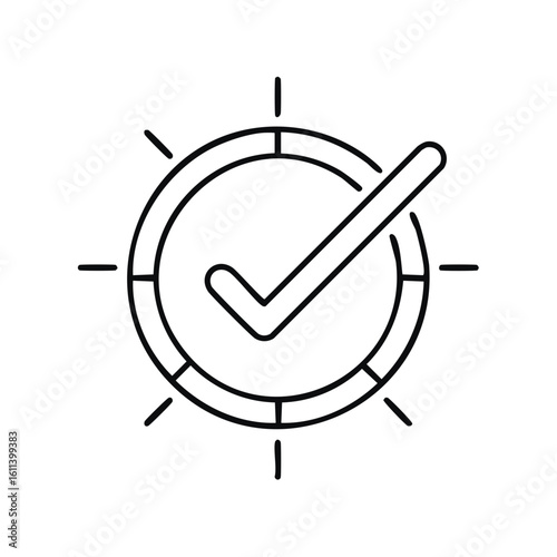 Check Mark within a Clock Icon, Concept for Time Management, Deadlines, and Productivity Goals