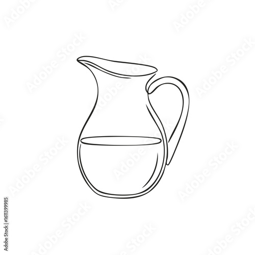 Simple line drawing of a glass pitcher filled with liquid