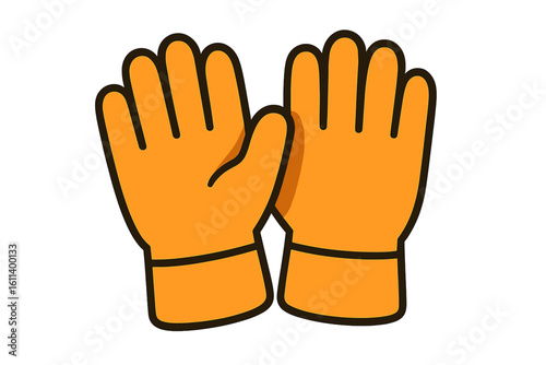 Durable yellow work gloves with reinforced stitching and high-quality material, perfect for outdoor activities and heavy-duty tasks, are set against a plain white background