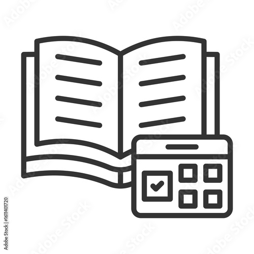 Semester Icon Outline Style. Vector Illustration Design