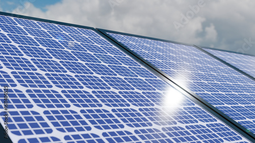 Solar panels producing green, renewable energy