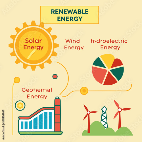 Renewable Energy Sources Infographic Illustration