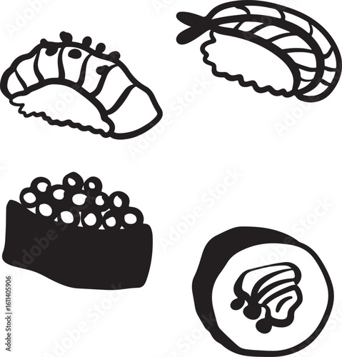 Cute sushi character japanese cuisine	