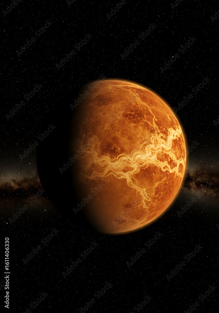 Obraz premium Venus: Ember in the Void