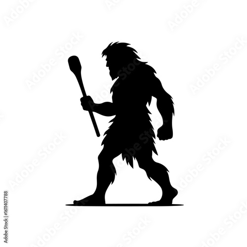 Caveman silhouette , Caveman vector